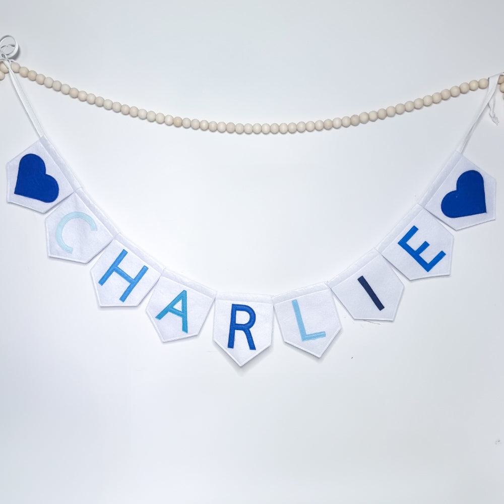 Blue Letters Bunting