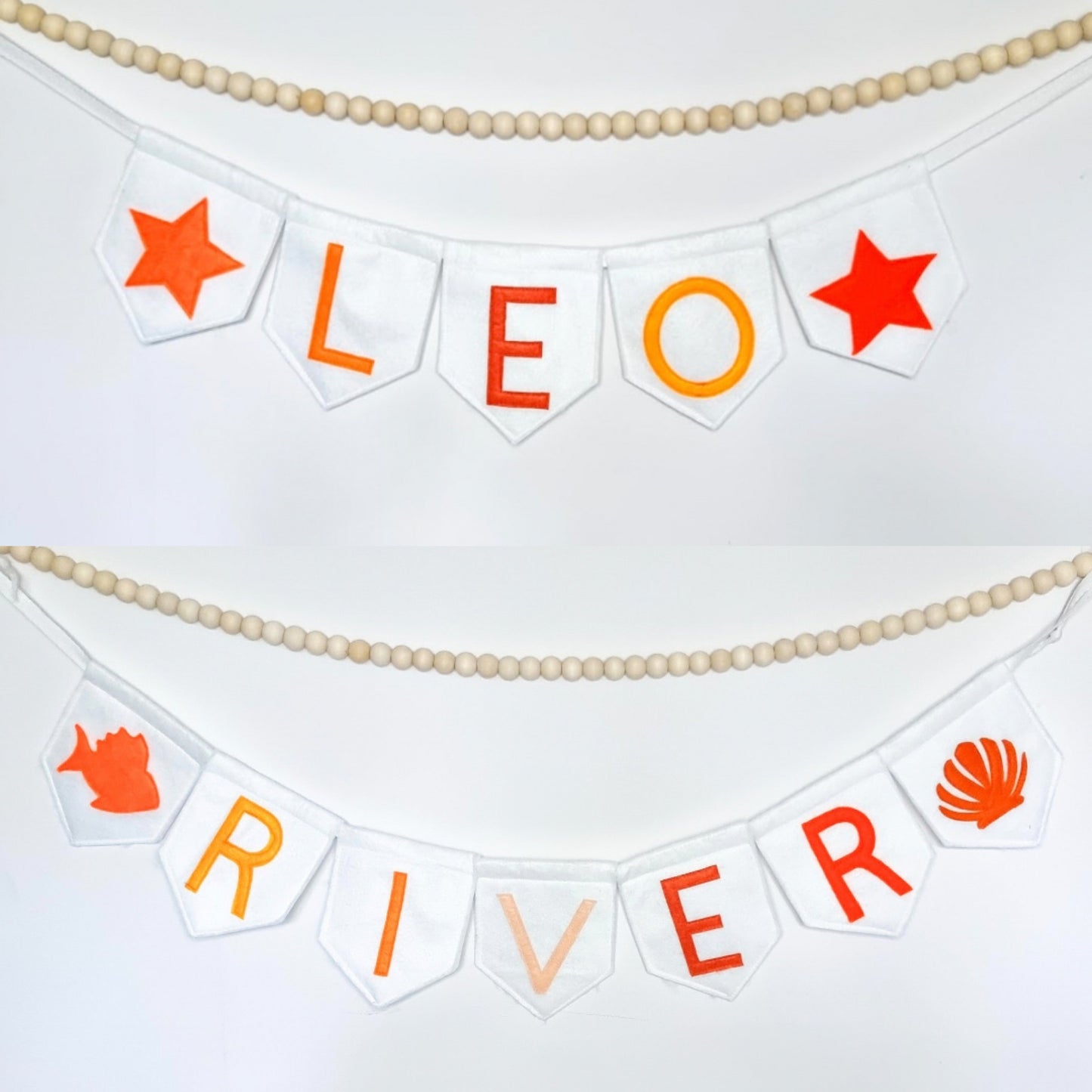 Orange Letter Bunting