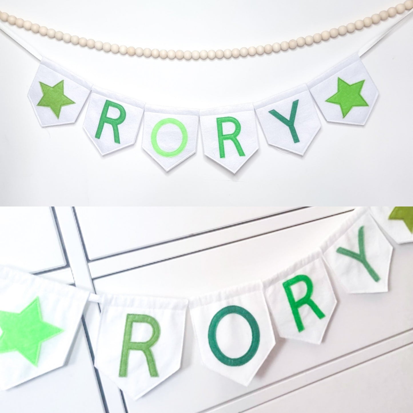 Green Letters Bunting