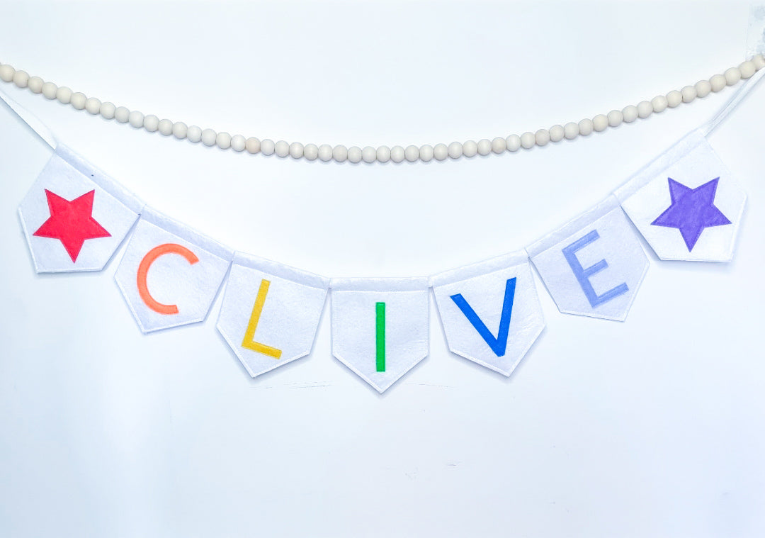 Bright Rainbow Letter Bunting